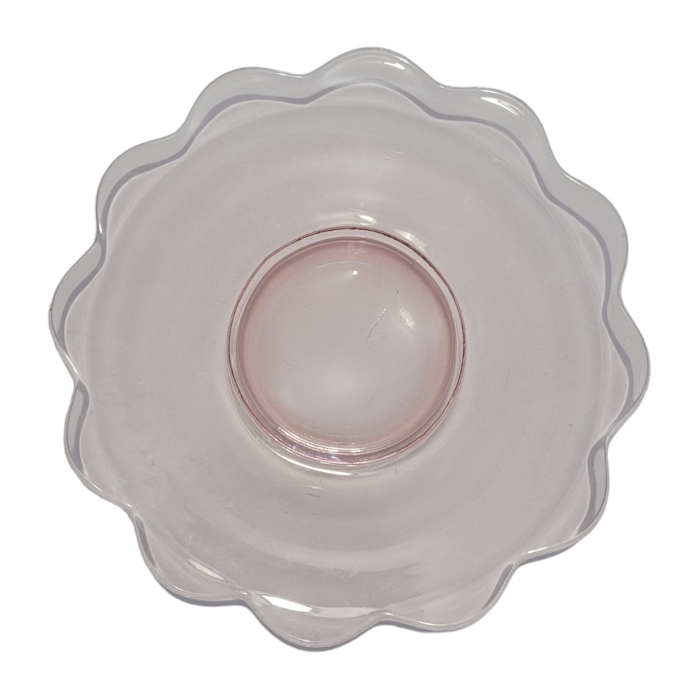 Vintage depression glass salad dessert plate scalloped edges